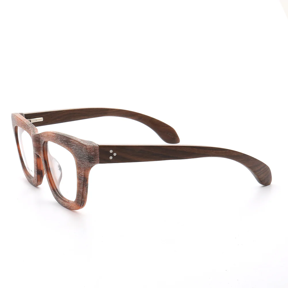 Austin | Retro Oversized Mens Wood Eyeglass Frames  | Vintage Square Wooden Glasses Frames Online - Image 11