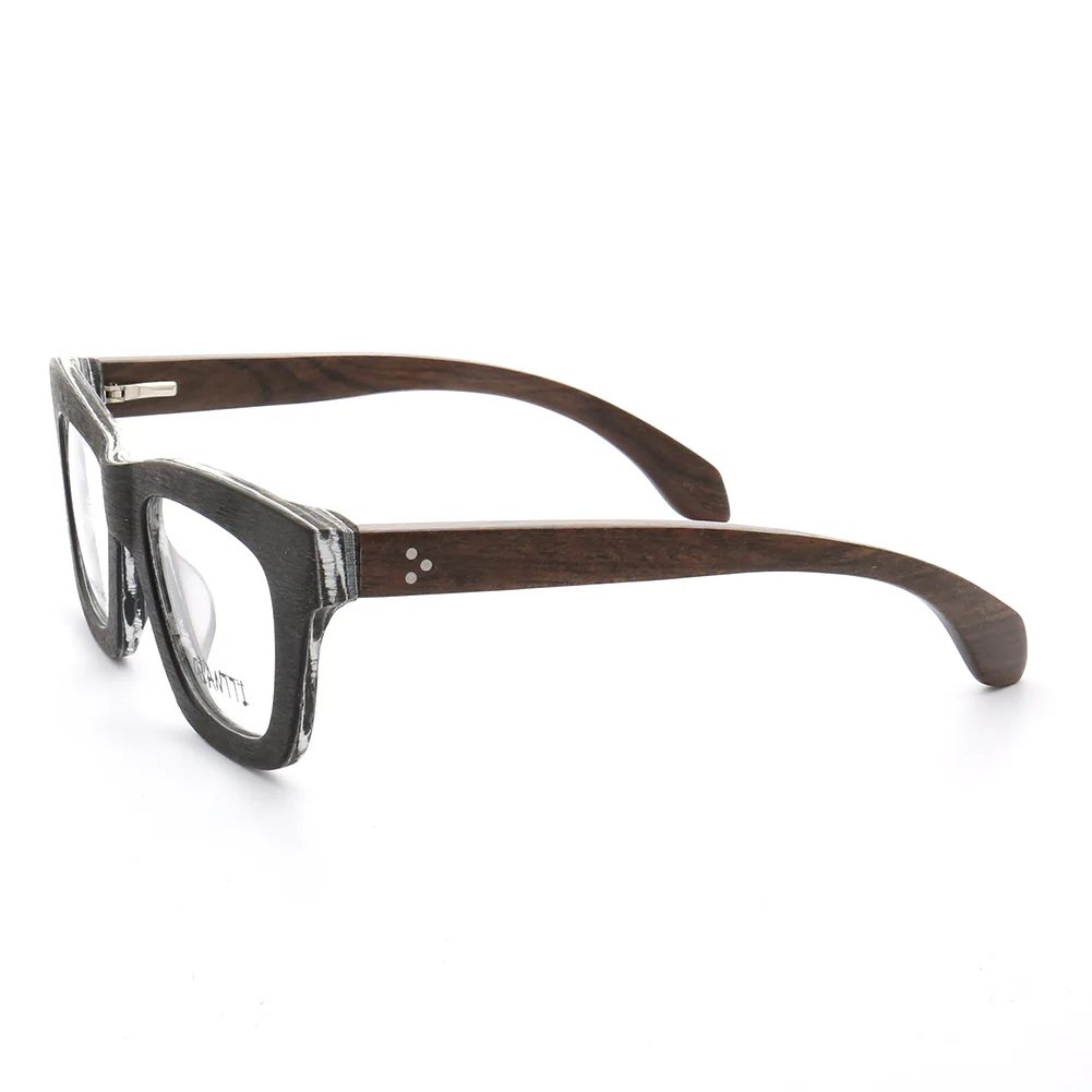 Austin | Retro Oversized Mens Wood Eyeglass Frames  | Vintage Square Wooden Glasses Frames Online - Image 3