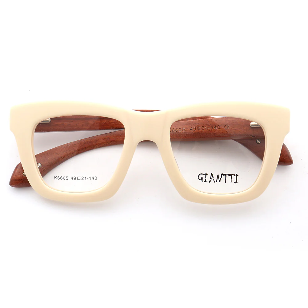 Austin | Retro Oversized Mens Wood Eyeglass Frames  | Vintage Square Wooden Glasses Frames Online - Image 4