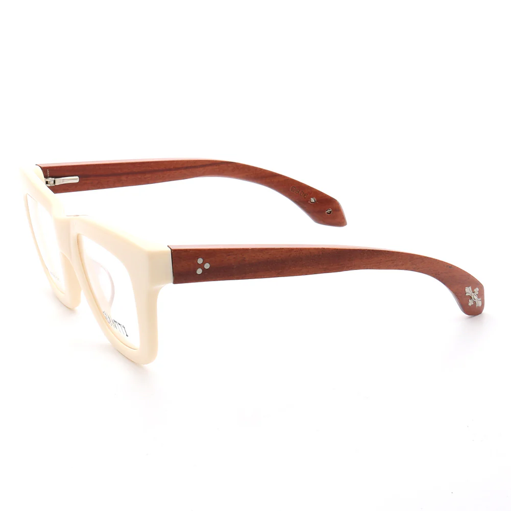 Austin | Retro Oversized Mens Wood Eyeglass Frames  | Vintage Square Wooden Glasses Frames Online - Image 5