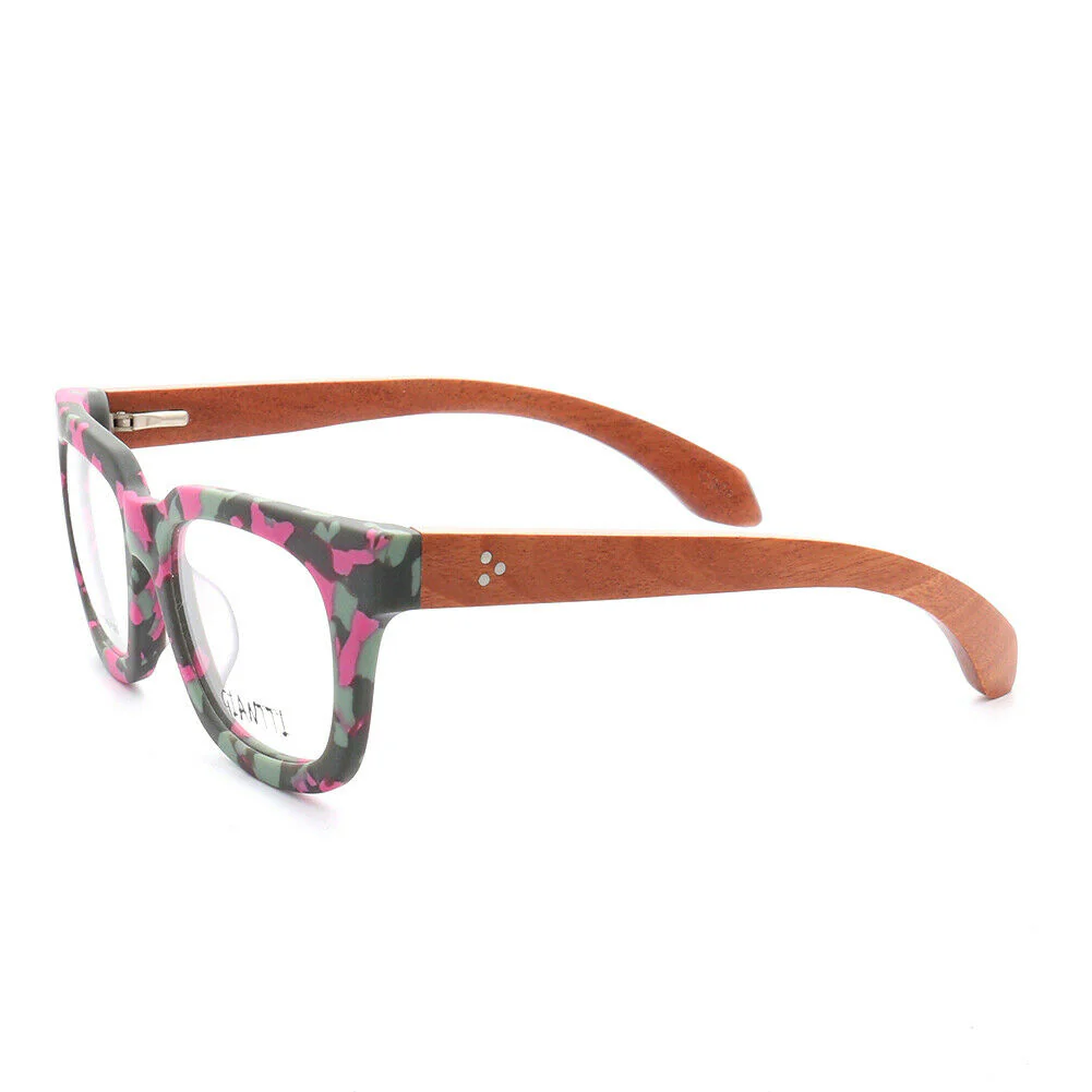 Carve | Retro Oversized Wood Eyeglasses Frames | Acetate Frame w/ Wooden Temples - Image 11
