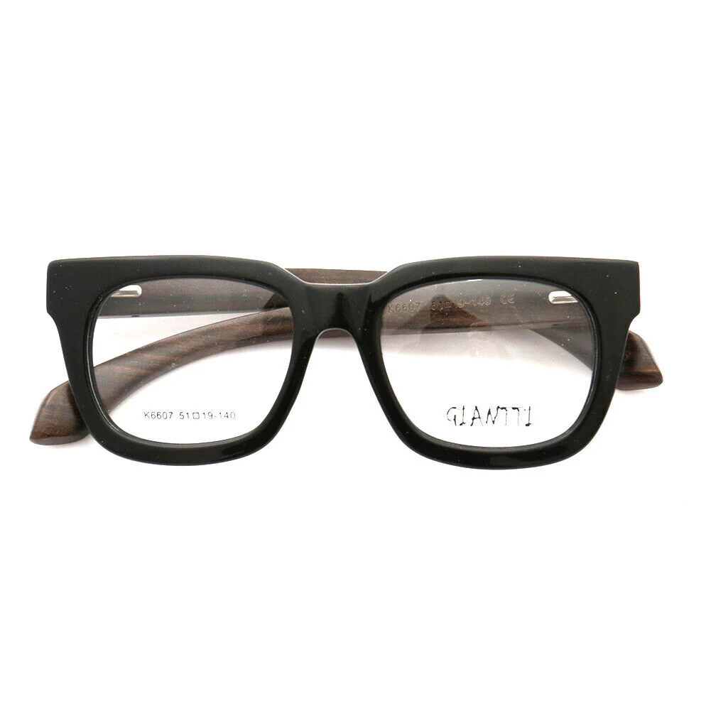 Carve | Retro Oversized Wood Eyeglasses Frames | Acetate Frame w/ Wooden Temples - Image 4