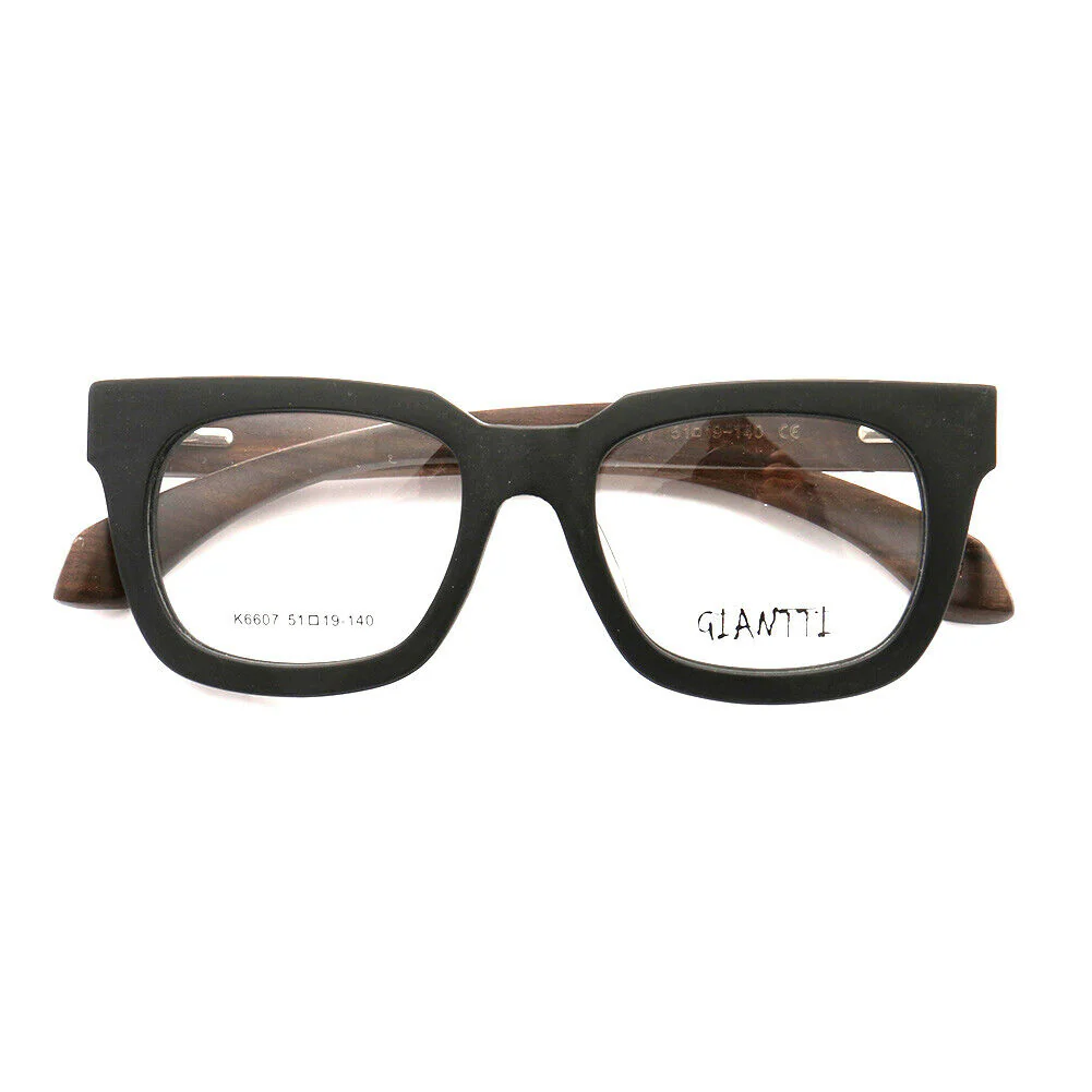 Carve | Retro Oversized Wood Eyeglasses Frames | Acetate Frame w/ Wooden Temples - Image 6