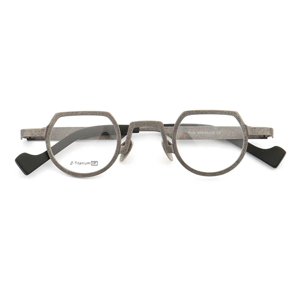 Bradford | Lightweight Shield Shaped Pure Titanium Eyeglasses | Unisex Glasses w/ Retro Design - Image 6