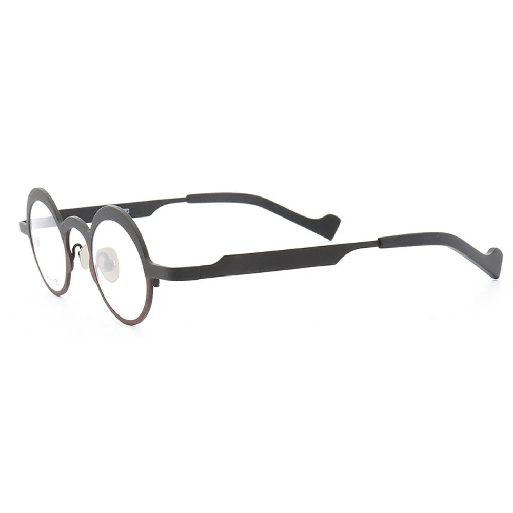 Voyage | Round Retro Titanium Glasses for Men | Two Tone Womens Trendy Eyeglass Frames Online - Image 3