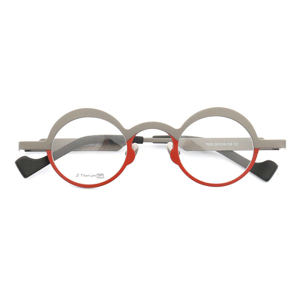 Voyage | Round Retro Titanium Glasses for Men | Two Tone Womens Trendy Eyeglass Frames Online - Image 4