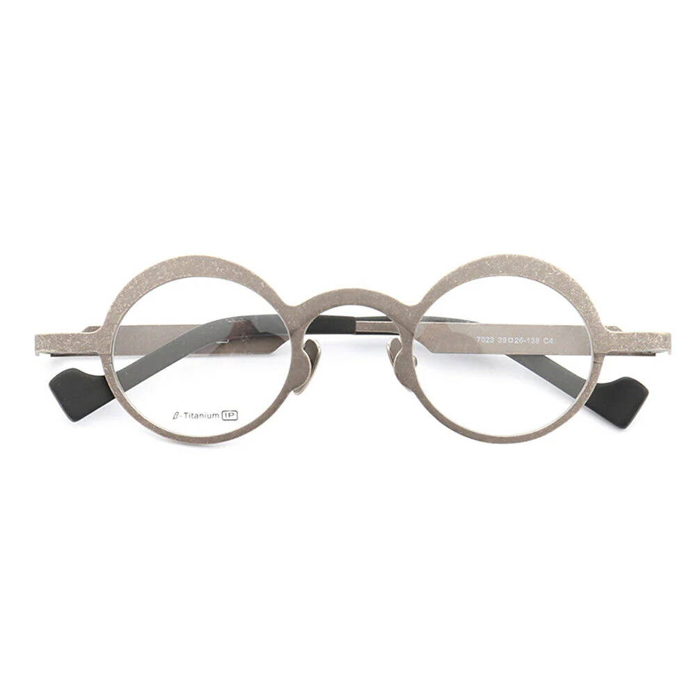 Voyage | Round Retro Titanium Glasses for Men | Two Tone Womens Trendy Eyeglass Frames Online - Image 8