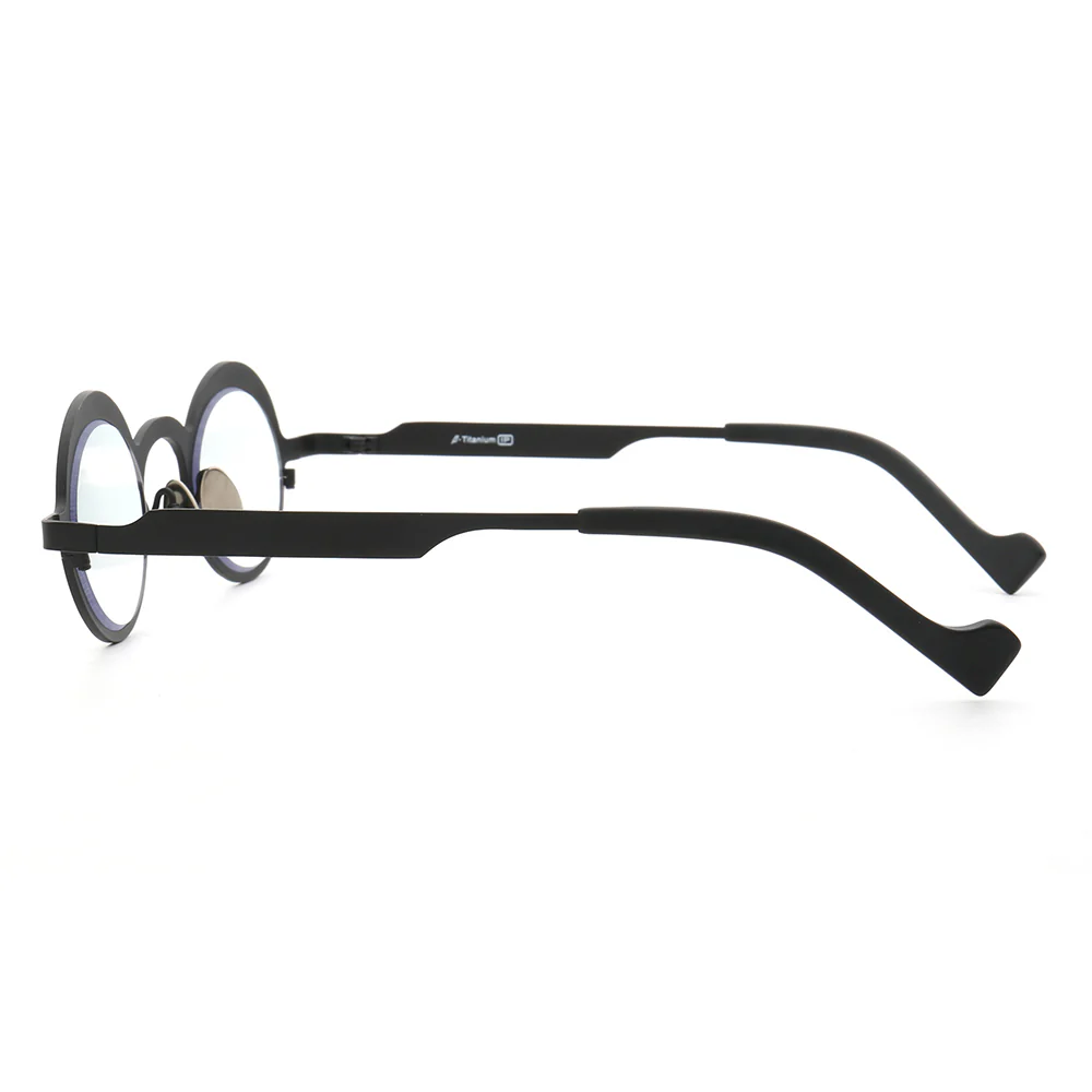 Voyage | Round Pure Titanium Polarized Sunglasses | Two Tone Retro Nerd Frame - Image 10