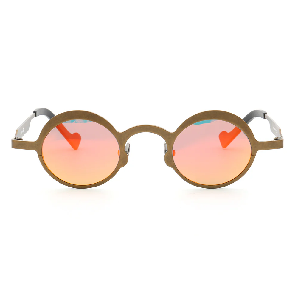 Voyage | Round Pure Titanium Polarized Sunglasses | Two Tone Retro Nerd Frame - Image 5