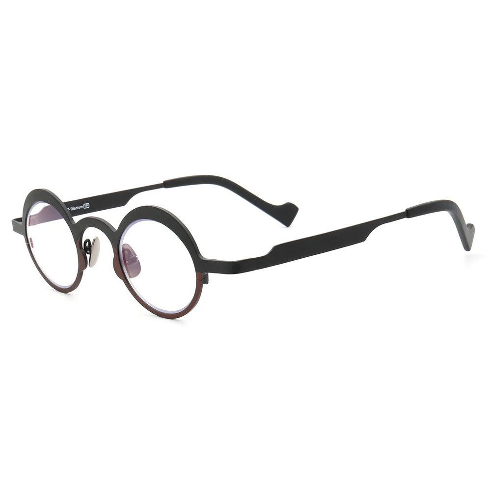 Voyage | Round Pure Titanium Polarized Sunglasses | Two Tone Retro Nerd Frame - Image 8