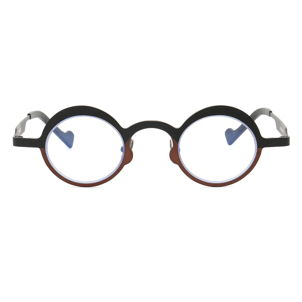 Voyage | Round Pure Titanium Polarized Sunglasses | Two Tone Retro Nerd Frame - Image 9