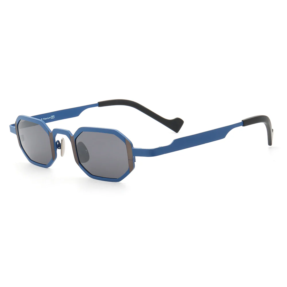 Felton | Rectangular Geometric Unisex Sunglasses | Lightweight Titanium Frame w/ Polarized Lenses - Image 4