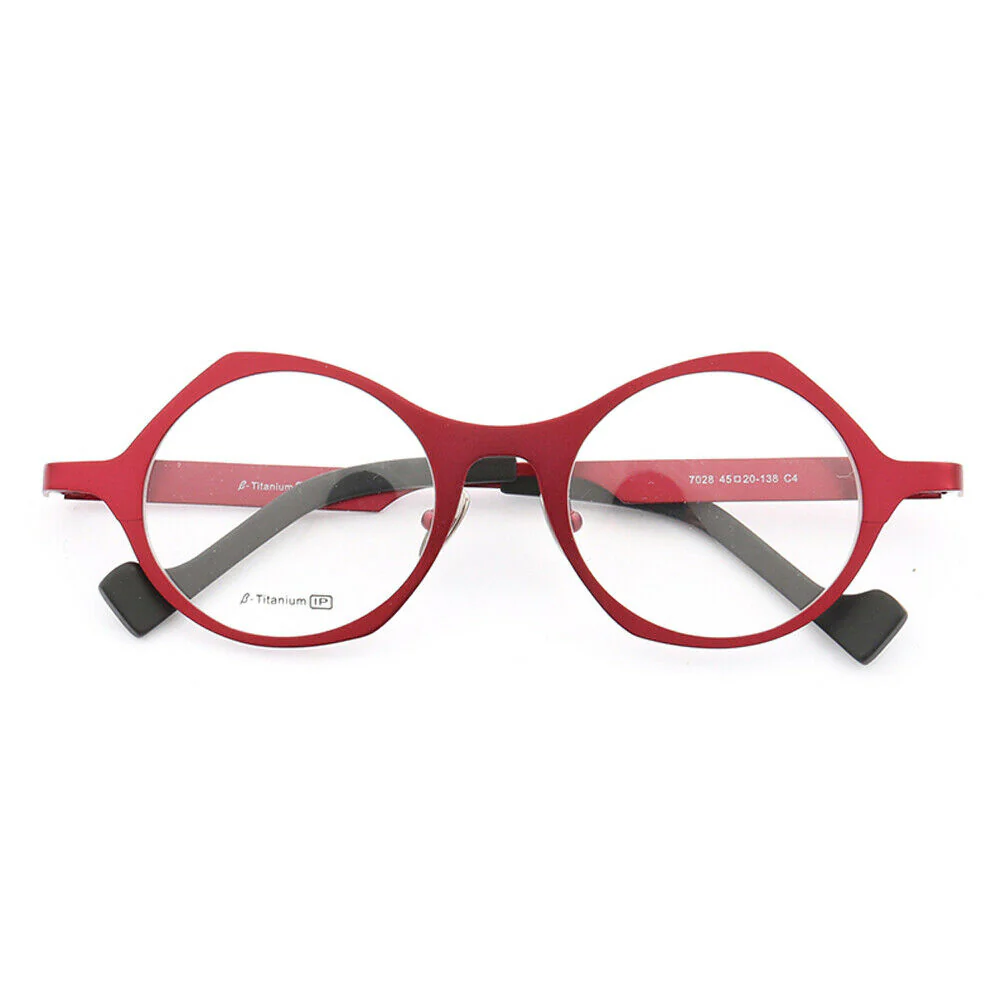Carmen | Round Geometric Eyeglass Frames | Full Rim Titanium Unisex Glasses - Image 6