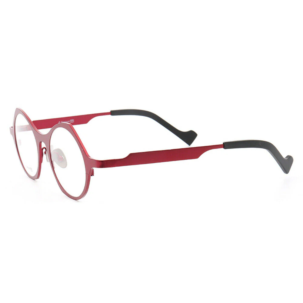 Carmen | Round Geometric Eyeglass Frames | Full Rim Titanium Unisex Glasses - Image 7