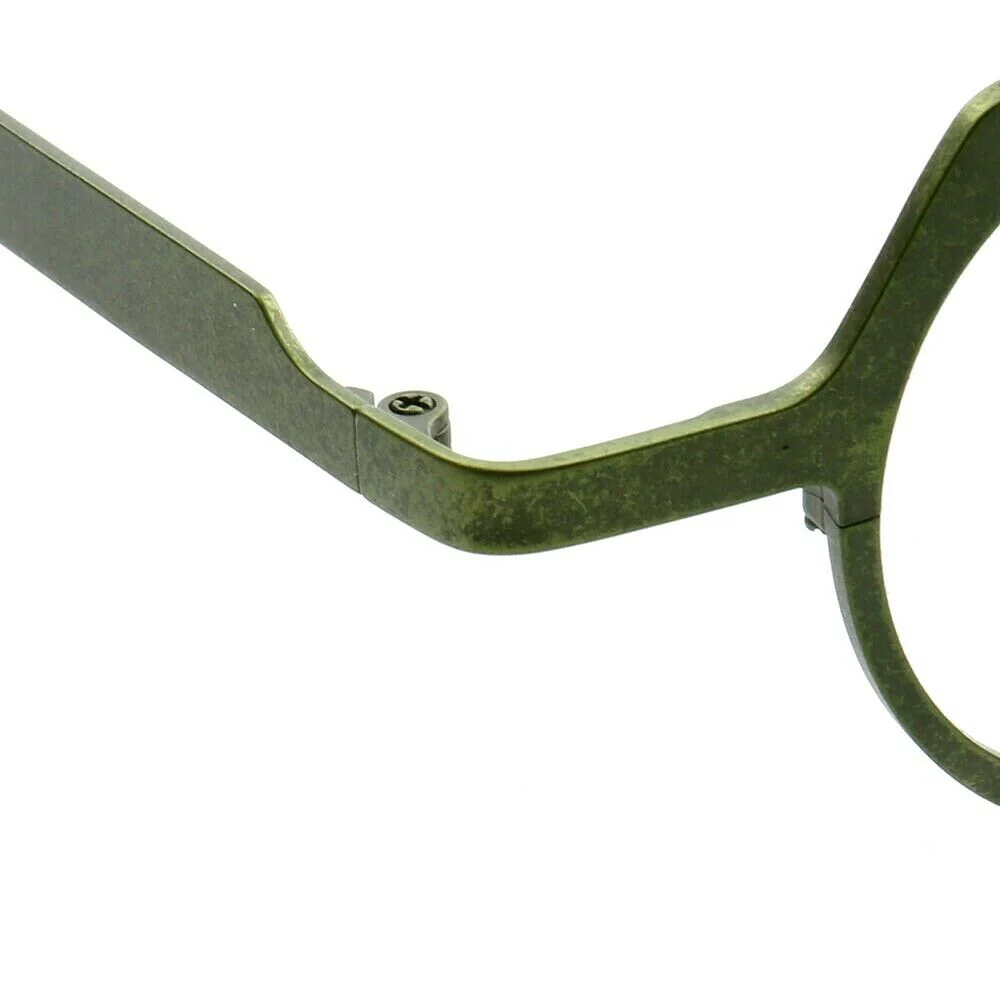 Windsor | Mens Geometric Titanium Eyeglasses Gold | Womens Round Retro Green Glasses Frames Online - Image 13