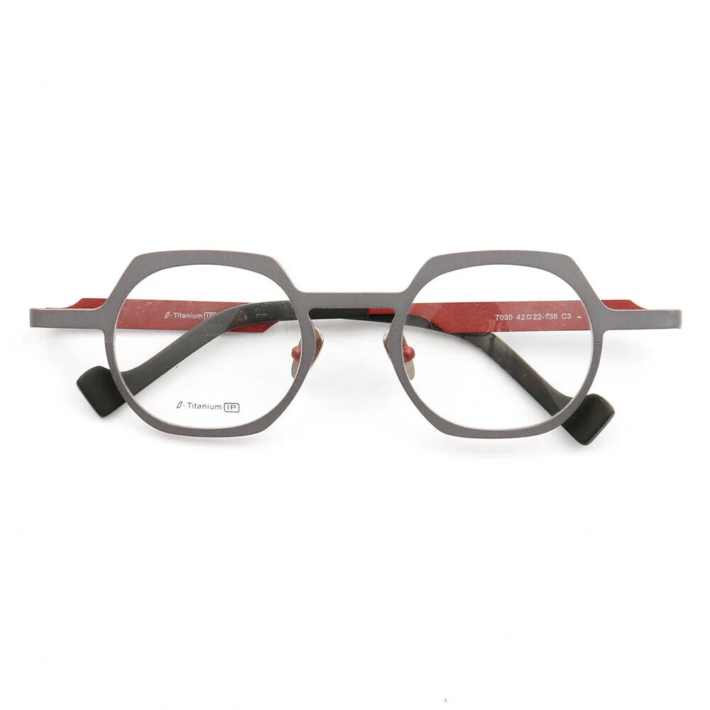 Windsor | Mens Geometric Titanium Eyeglasses Gold | Womens Round Retro Green Glasses Frames Online - Image 6
