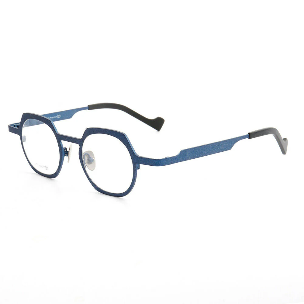 Windsor | Mens Geometric Titanium Eyeglasses Gold | Womens Round Retro Green Glasses Frames Online - Image 9