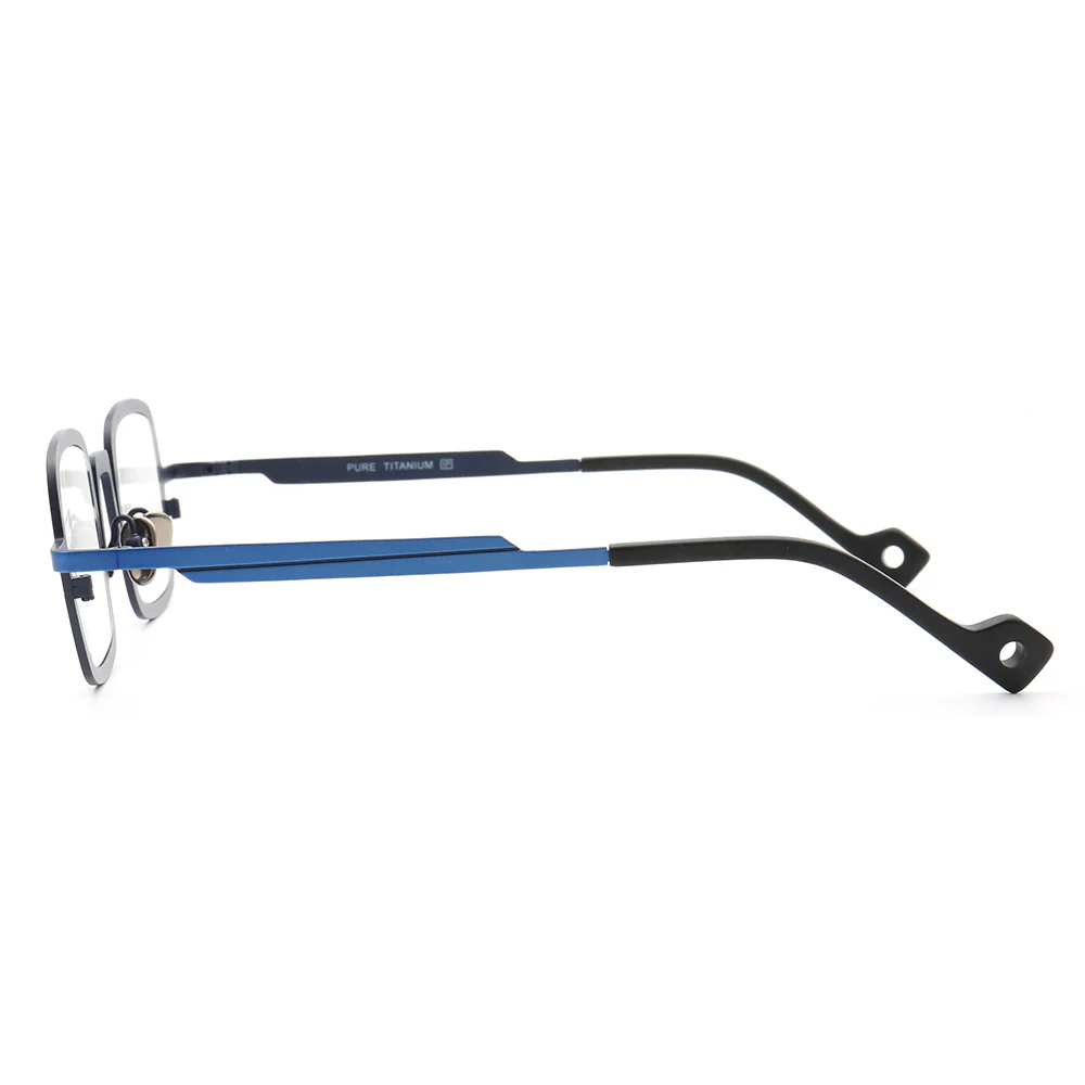 Rueben | Funky Square Full Rim Titanium Glasses Frames | Modern Two Toned Lightweight Eyeglasses Online - Image 11