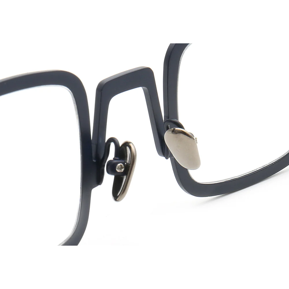 Rueben | Funky Square Full Rim Titanium Glasses Frames | Modern Two Toned Lightweight Eyeglasses Online - Image 12