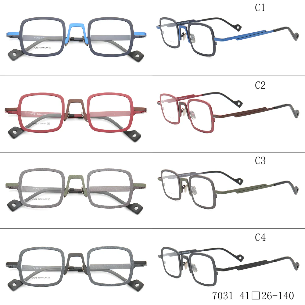 Rueben | Funky Square Full Rim Titanium Glasses Frames | Modern Two Toned Lightweight Eyeglasses Online - Image 16