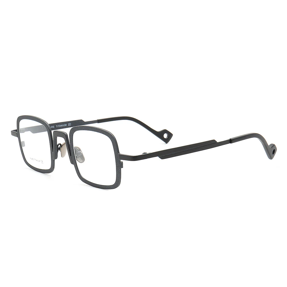Rueben | Funky Square Full Rim Titanium Glasses Frames | Modern Two Toned Lightweight Eyeglasses Online - Image 3
