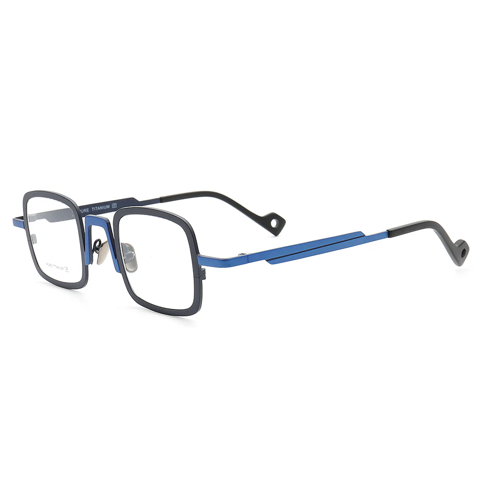 Rueben | Funky Square Full Rim Titanium Glasses Frames | Modern Two Toned Lightweight Eyeglasses Online - Image 5