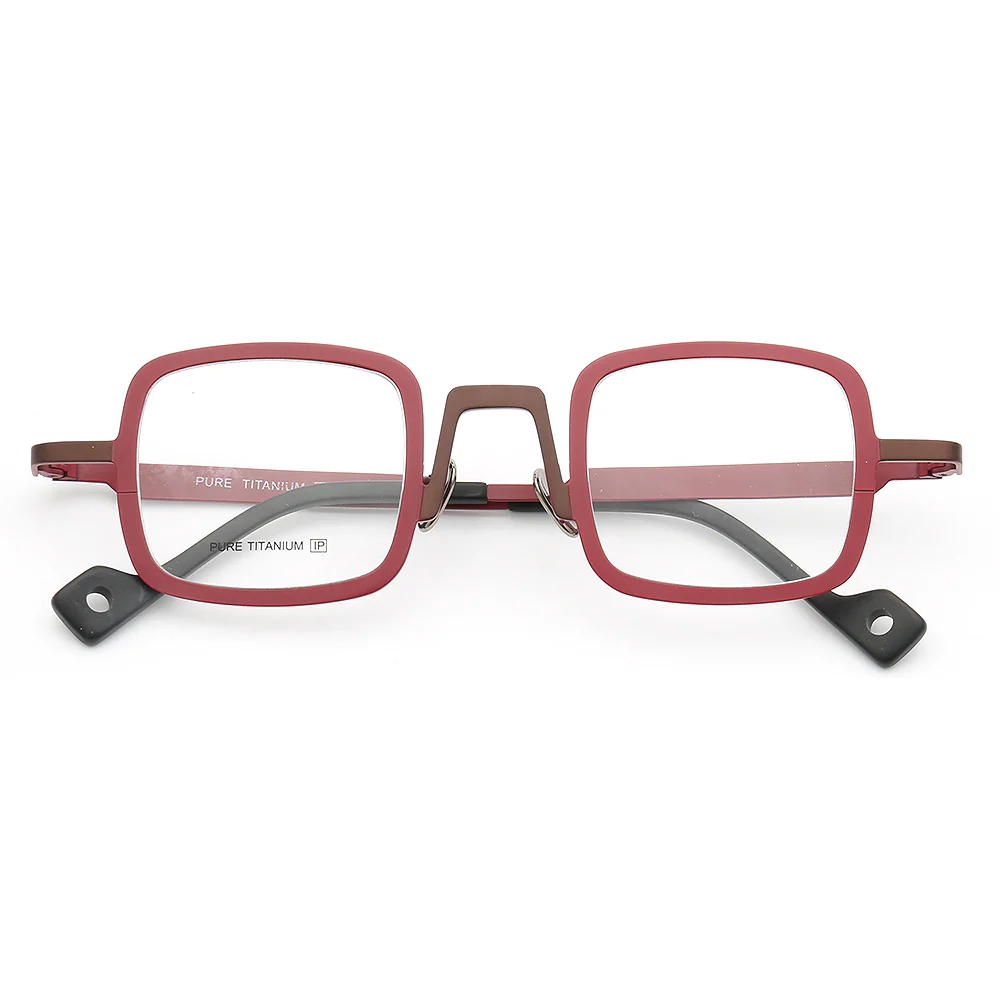 Rueben | Funky Square Full Rim Titanium Glasses Frames | Modern Two Toned Lightweight Eyeglasses Online - Image 6