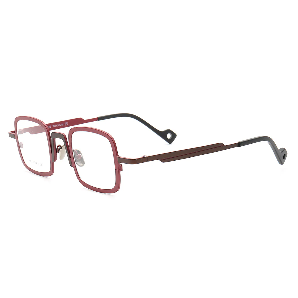 Rueben | Funky Square Full Rim Titanium Glasses Frames | Modern Two Toned Lightweight Eyeglasses Online - Image 7