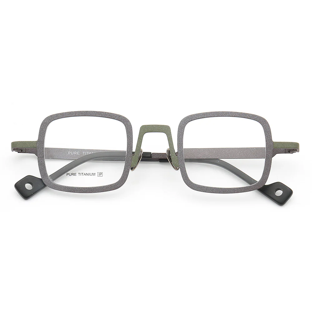 Rueben | Funky Square Full Rim Titanium Glasses Frames | Modern Two Toned Lightweight Eyeglasses Online - Image 8