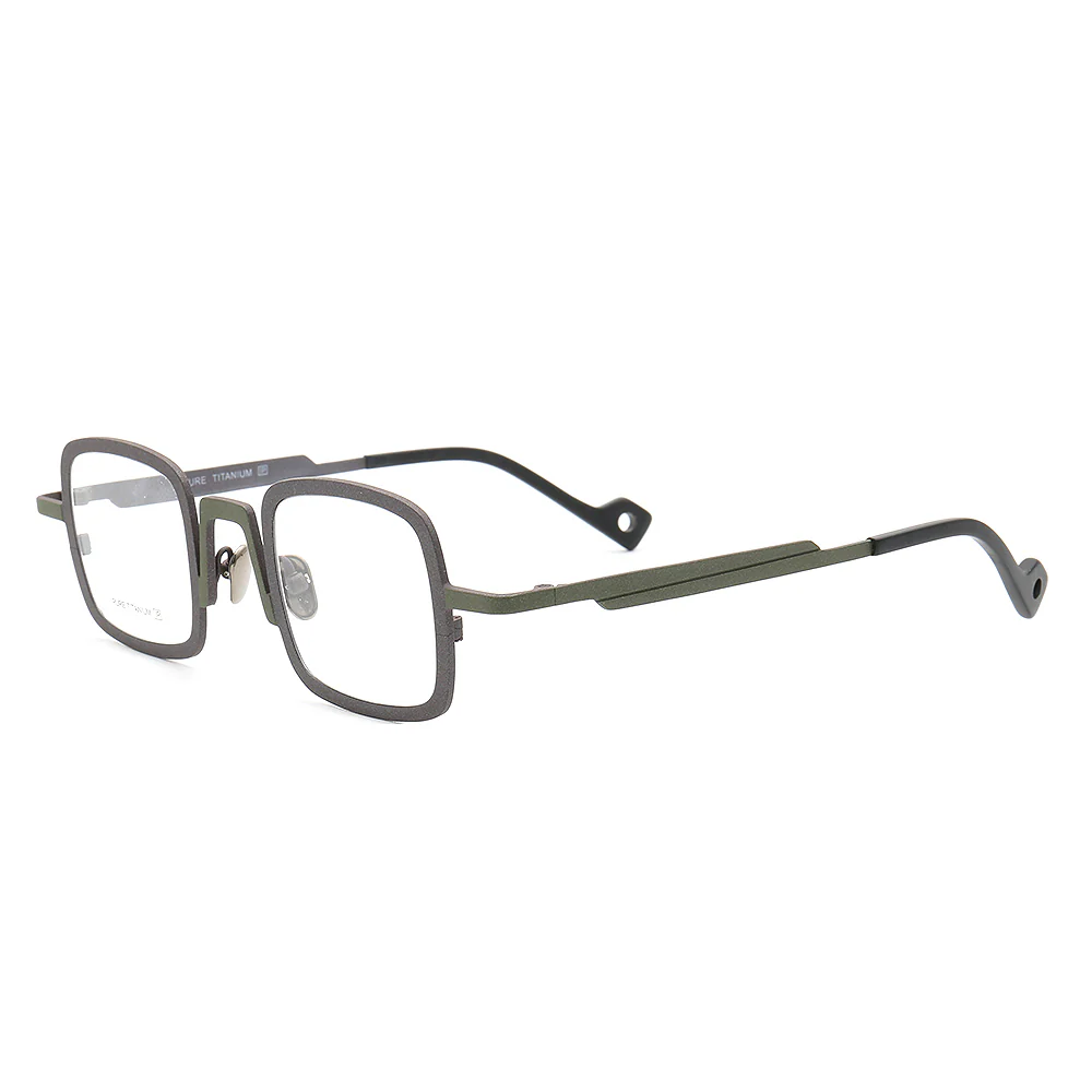 Rueben | Funky Square Full Rim Titanium Glasses Frames | Modern Two Toned Lightweight Eyeglasses Online - Image 9