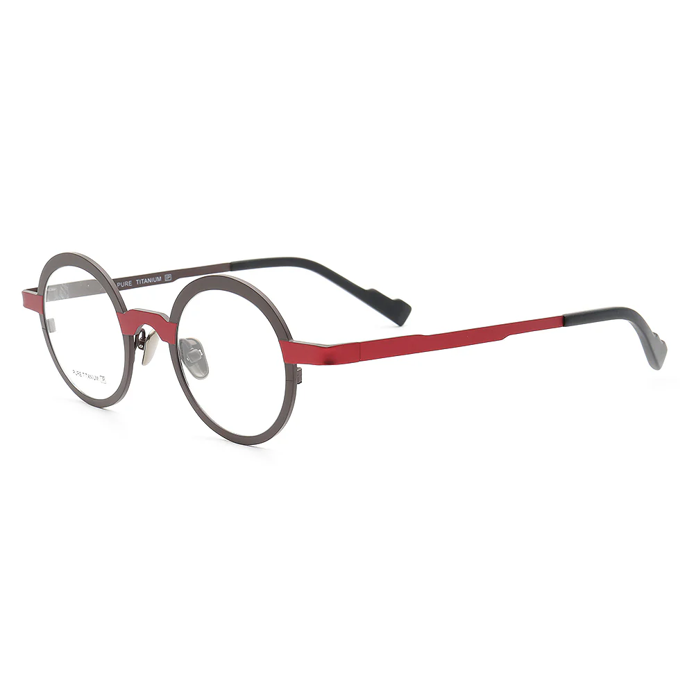 Clement | Two Tone Round Titanium Mens & Womens Eyeglass Frames | Stylish Nerd Glasses Online - Image 3