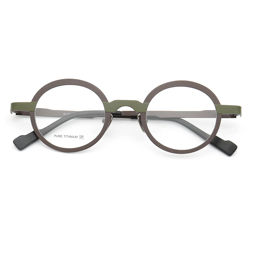 Clement | Two Tone Round Titanium Mens & Womens Eyeglass Frames | Stylish Nerd Glasses Online - Image 4