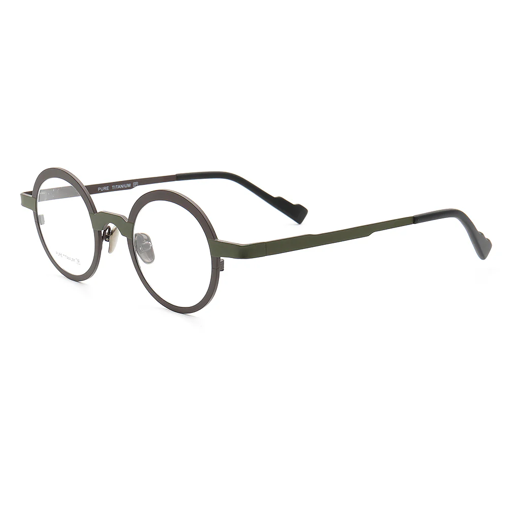 Clement | Two Tone Round Titanium Mens & Womens Eyeglass Frames | Stylish Nerd Glasses Online - Image 5