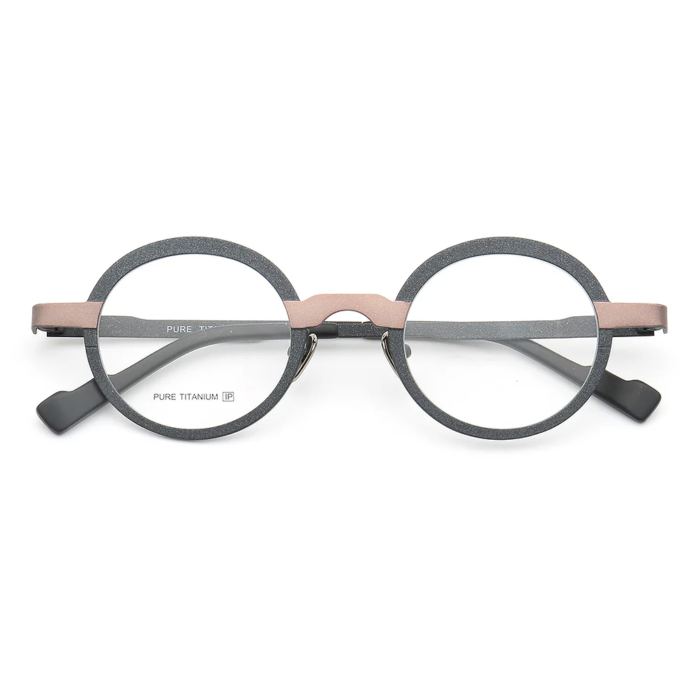 Clement | Two Tone Round Titanium Mens & Womens Eyeglass Frames | Stylish Nerd Glasses Online - Image 8