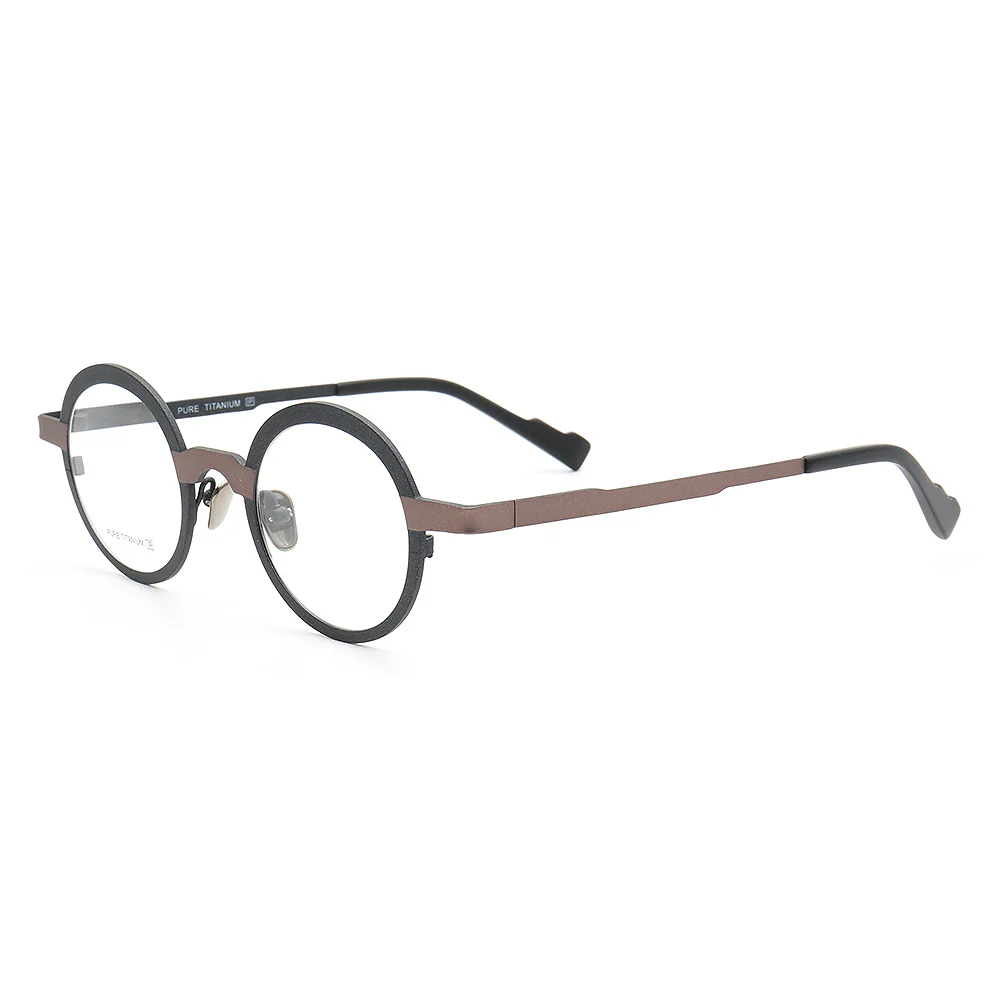 Clement | Two Tone Round Titanium Mens & Womens Eyeglass Frames | Stylish Nerd Glasses Online - Image 9
