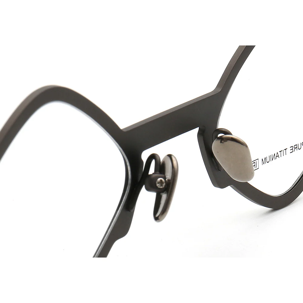 Marshall | Geometric Pure Titanium Eyeglass Frames | Lightweight Retro Nerd Glasses - Image 10