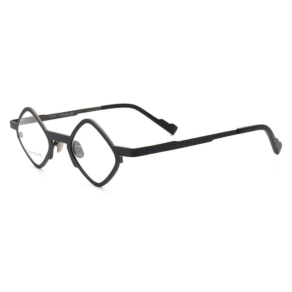 Marshall | Geometric Pure Titanium Eyeglass Frames | Lightweight Retro Nerd Glasses - Image 3