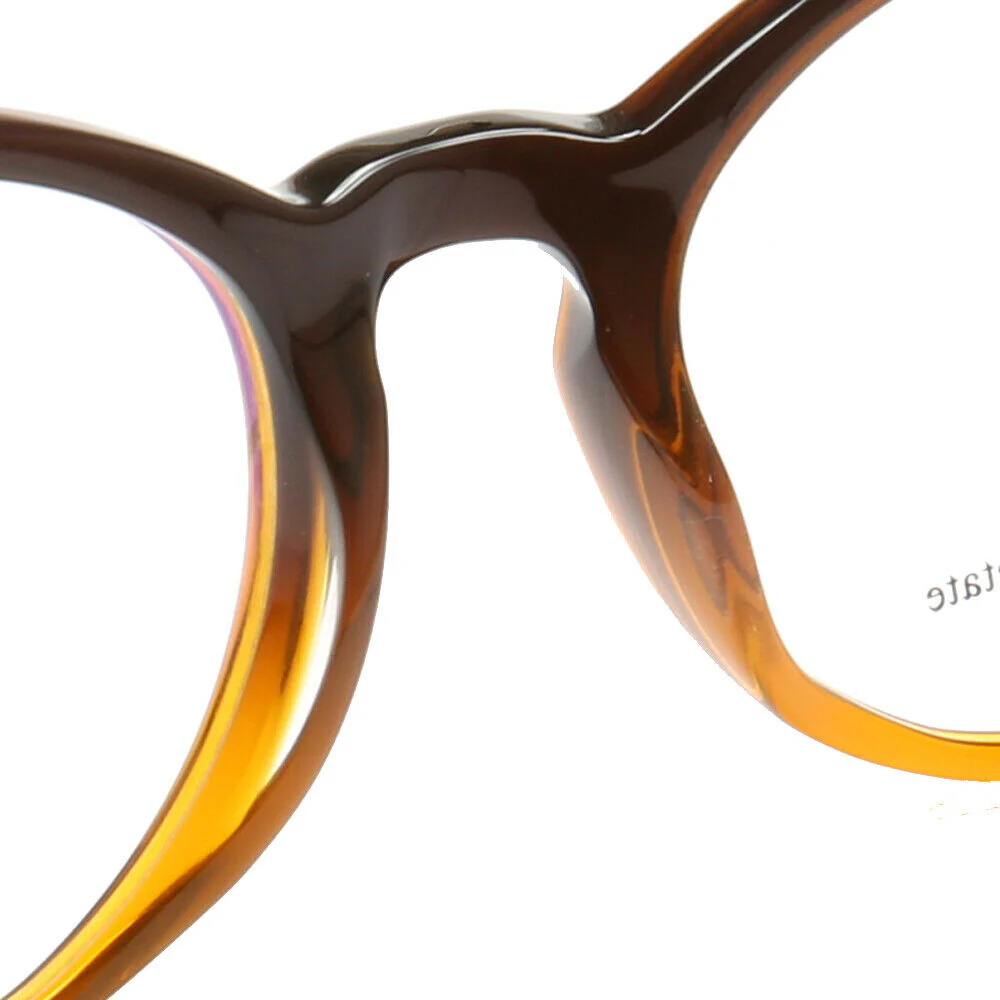 Glow | Classic Round Acetate Eyeglasses w/ Two Tone Design | Gradient Full Rim Glasses - Image 11