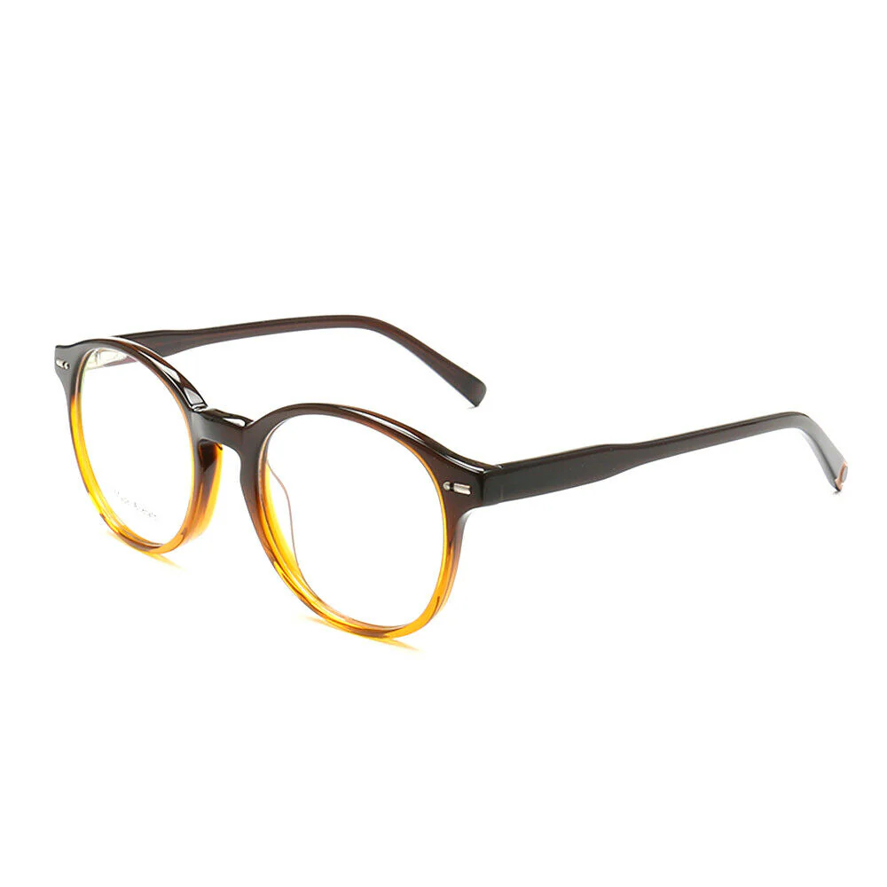 Glow | Classic Round Acetate Eyeglasses w/ Two Tone Design | Gradient Full Rim Glasses - Image 5