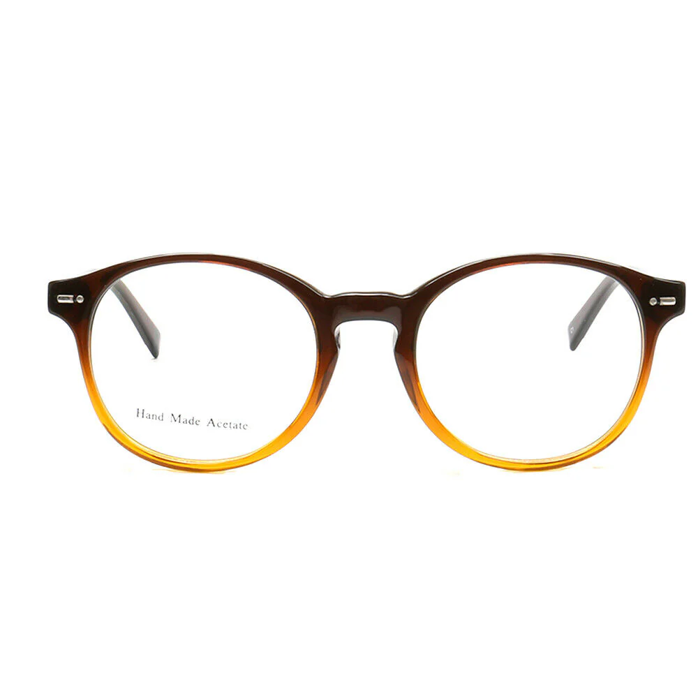 Glow | Classic Round Acetate Eyeglasses w/ Two Tone Design | Gradient Full Rim Glasses - Image 6