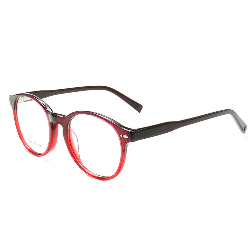 Glow | Classic Round Acetate Eyeglasses w/ Two Tone Design | Gradient Full Rim Glasses - Image 8