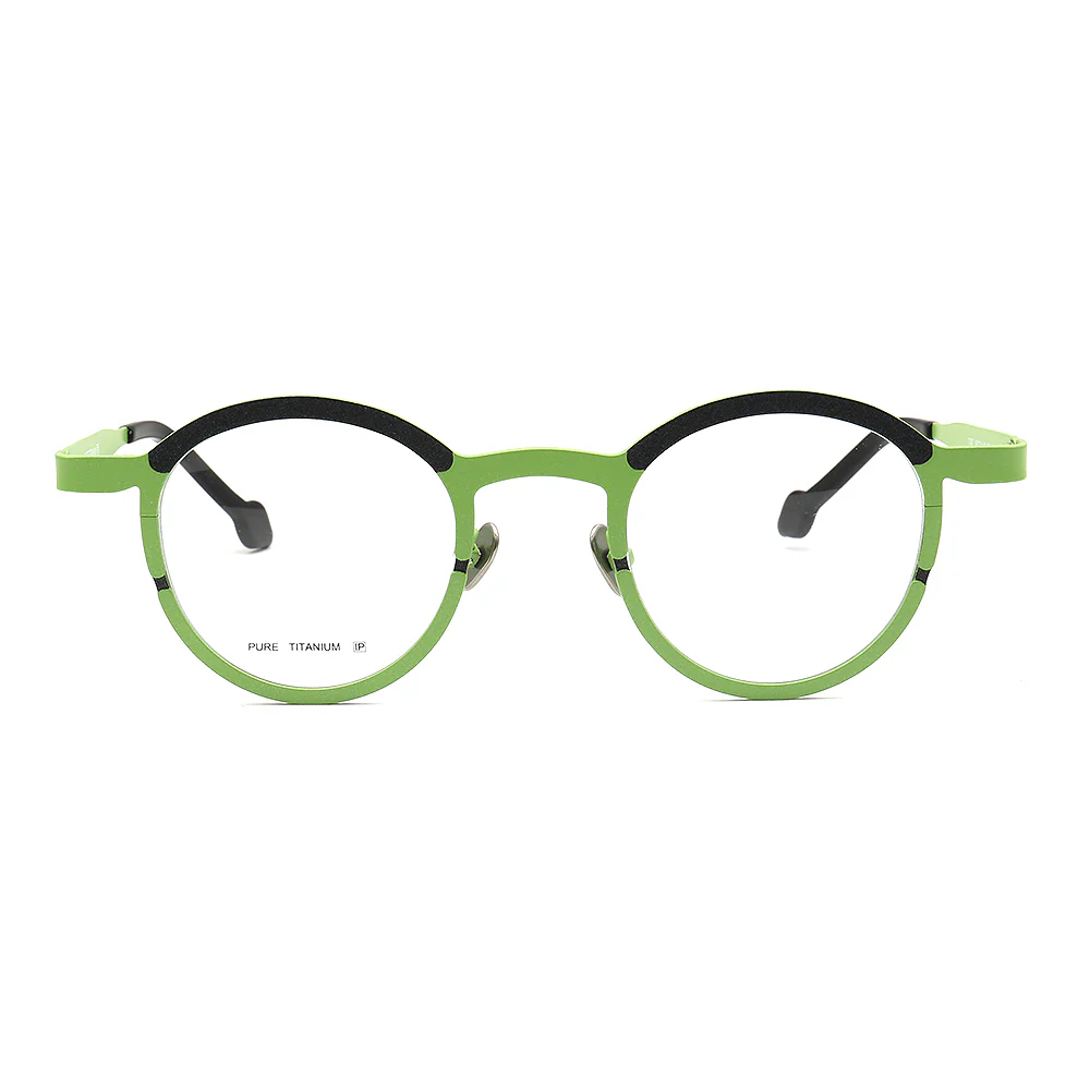 Riley | Round Two Tone Orange Womens Eyeglass Frames | Light Colorful Mens Titanium Glasses Online - Image 4