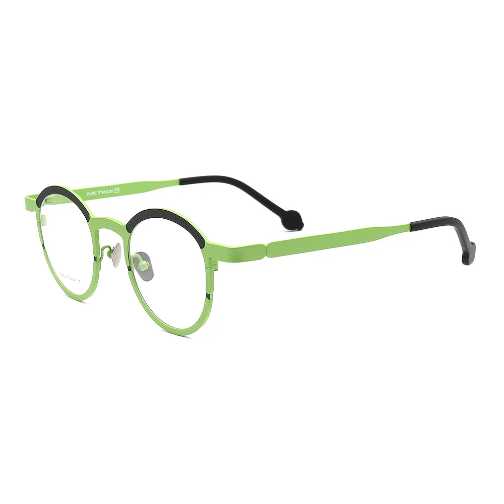 Riley | Round Two Tone Orange Womens Eyeglass Frames | Light Colorful Mens Titanium Glasses Online - Image 5