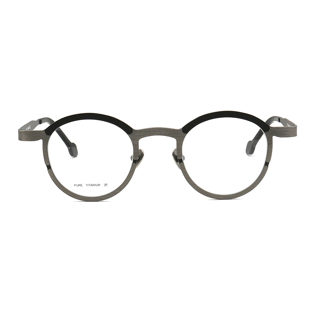 Riley | Round Two Tone Orange Womens Eyeglass Frames | Light Colorful Mens Titanium Glasses Online - Image 8