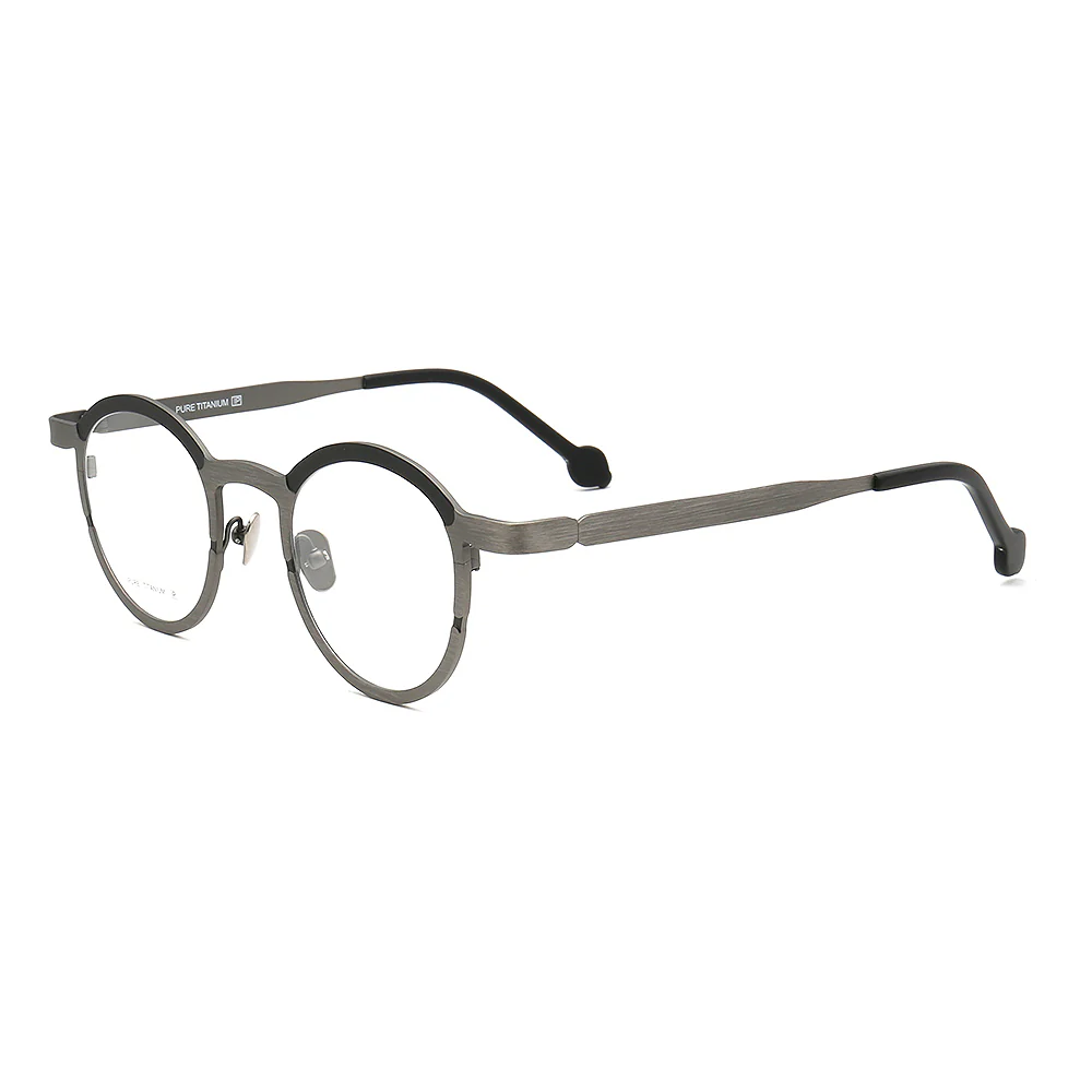 Riley | Round Two Tone Orange Womens Eyeglass Frames | Light Colorful Mens Titanium Glasses Online - Image 9