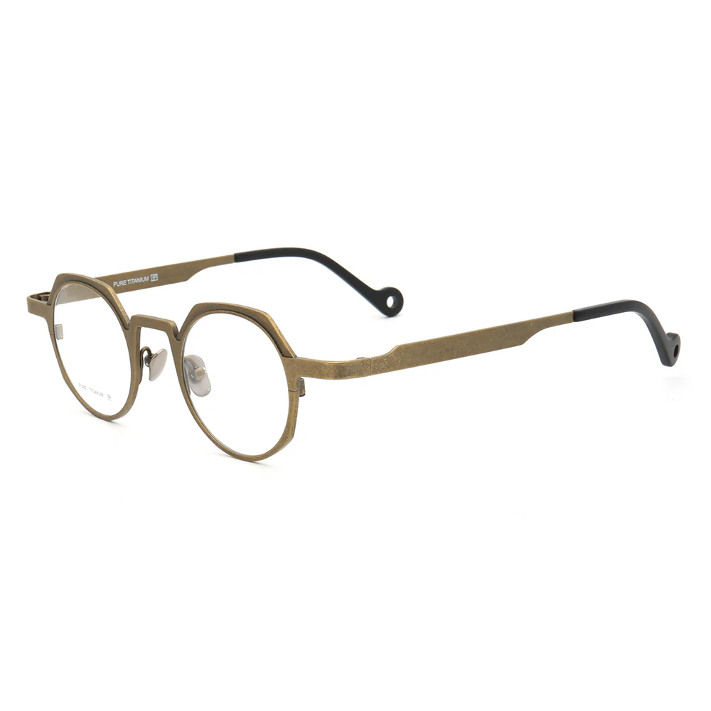 Jayden | Vintage Round Pure Titanium Eyeglasses For Men & Women | Colorful Two Toned Finish - Image 10