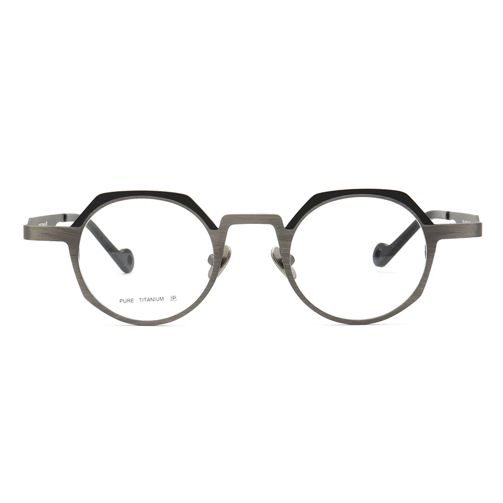 Jayden | Vintage Round Pure Titanium Eyeglasses For Men & Women | Colorful Two Toned Finish - Image 11