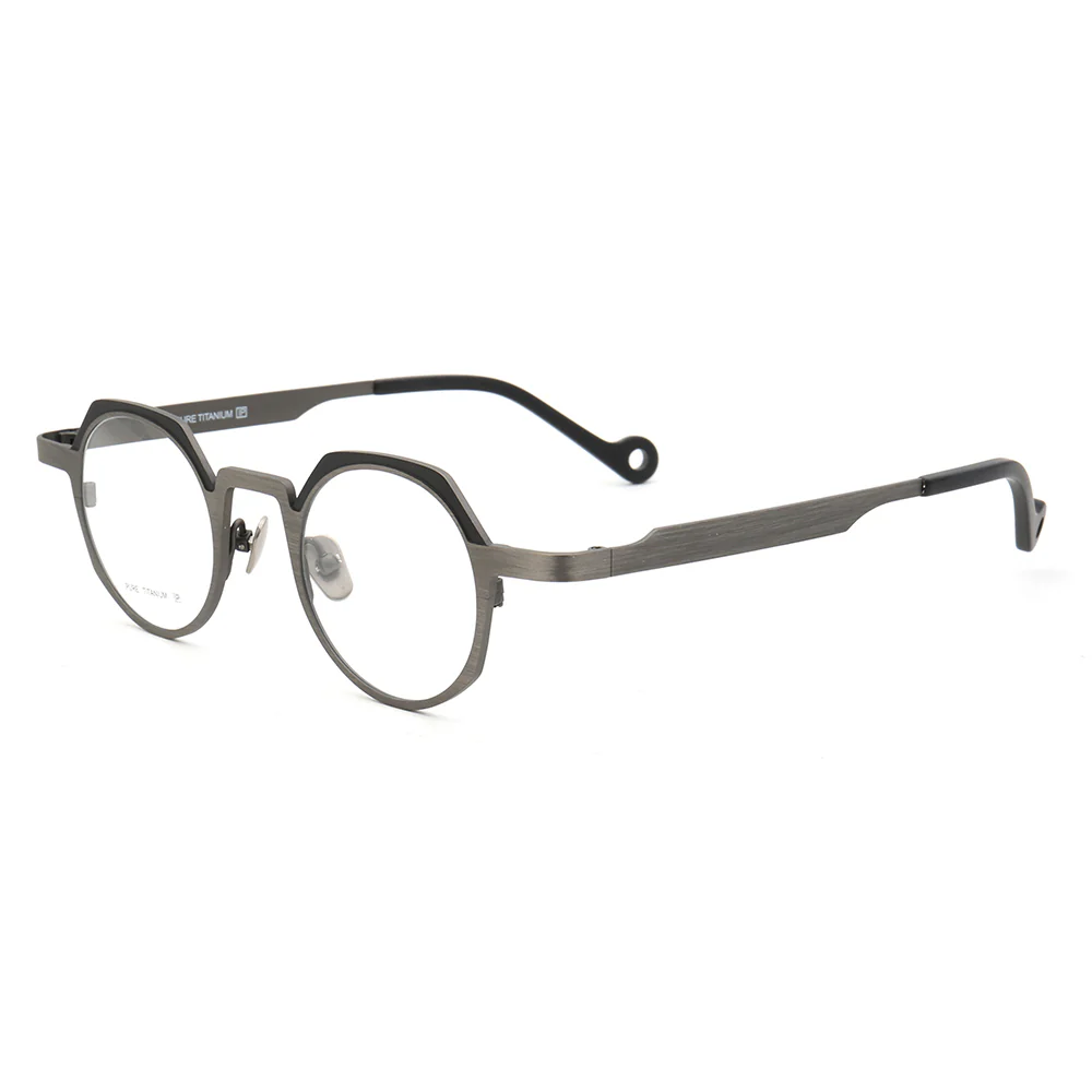 Jayden | Vintage Round Pure Titanium Eyeglasses For Men & Women | Colorful Two Toned Finish - Image 12