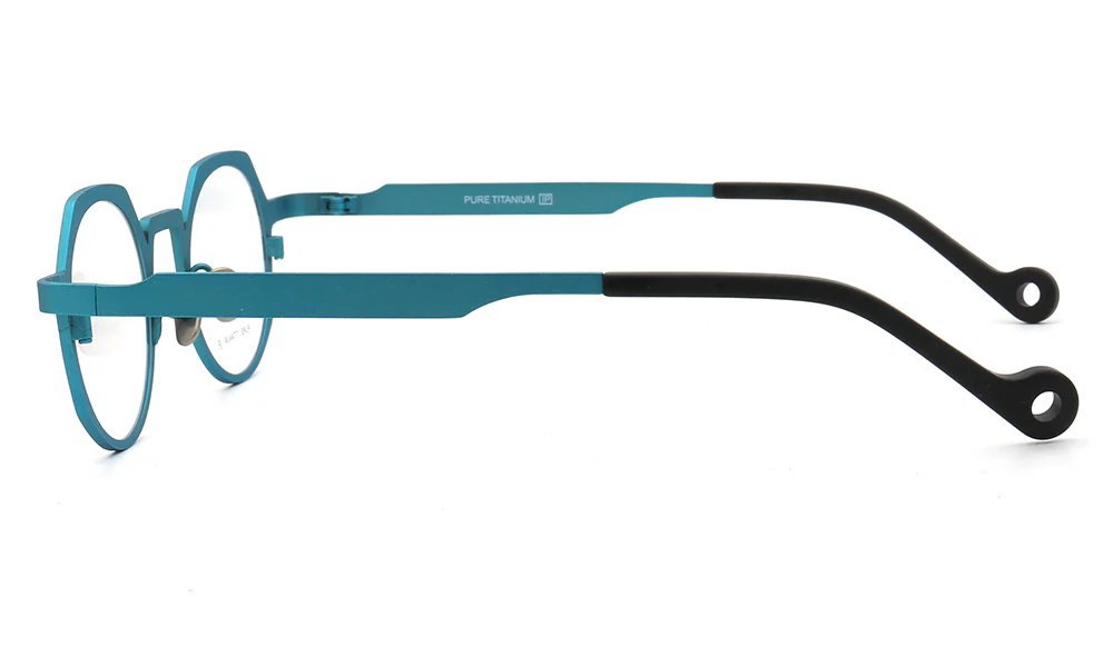 Jayden | Vintage Round Pure Titanium Eyeglasses For Men & Women | Colorful Two Toned Finish - Image 6