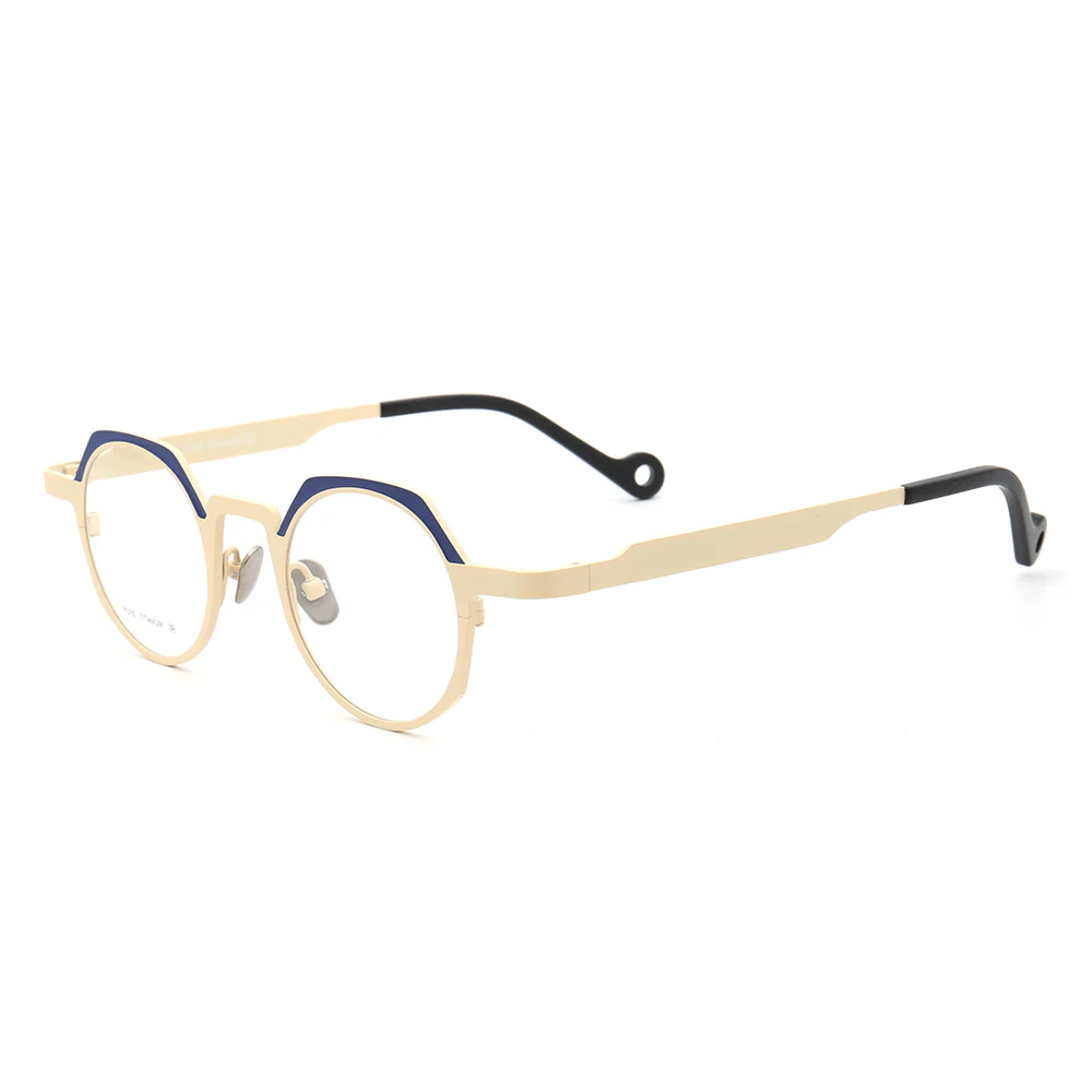 Jayden | Vintage Round Pure Titanium Eyeglasses For Men & Women | Colorful Two Toned Finish - Image 8